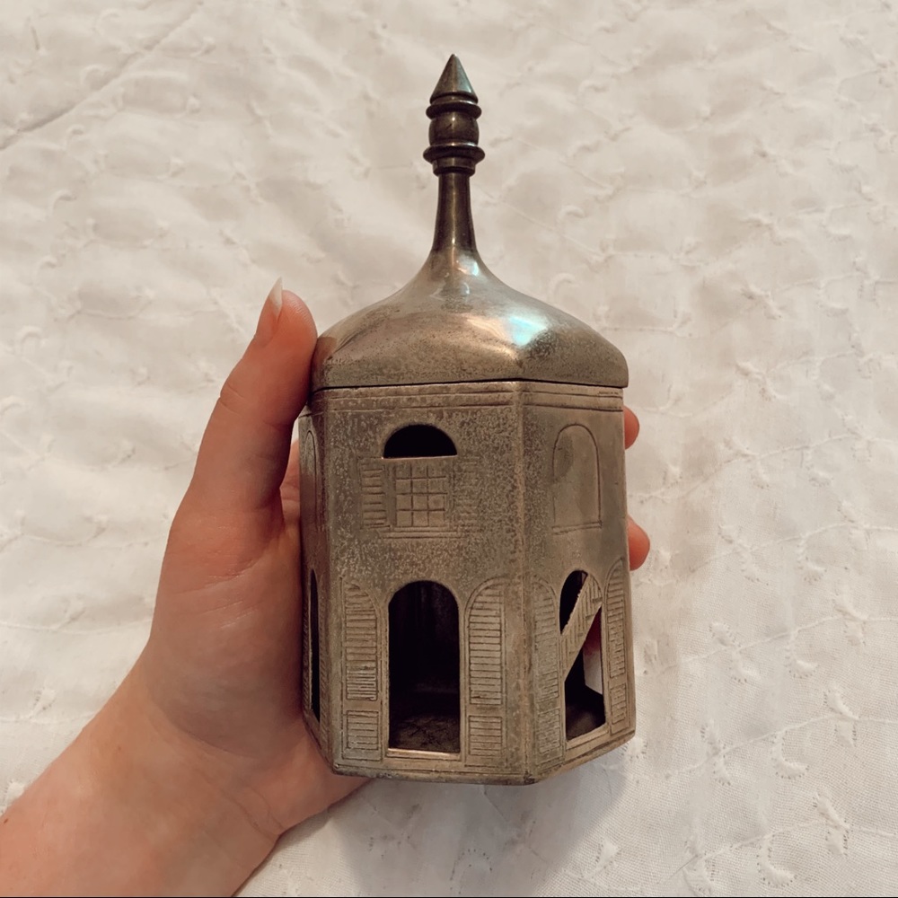 vintage castle candle holder.